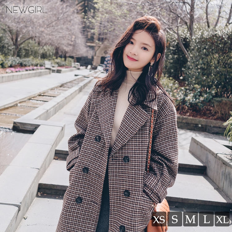 冬秋　チェスターコート レディース ロング コート チェック コート レディース ロング丈