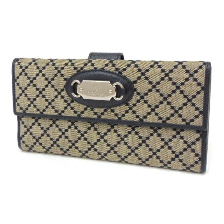 ｸﾞｯﾁ GUCCI 長財布 ﾃﾞｨｱﾏﾝﾃ ｷｬﾝﾊﾞｽﾚｻﾞｰ 【中古】(61407)