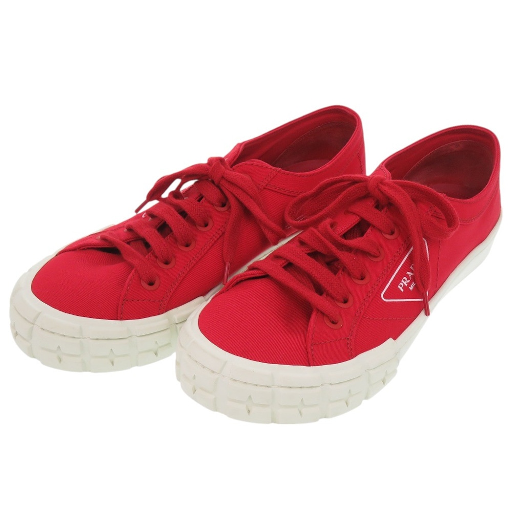 美品 トライアングルロゴ 2EG302 スニーカー キャンバス/ラバー レッド 1846【中古】 メンズ