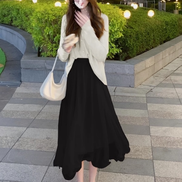 レディース スカート ミモレ フレア Aライン フェミニン ウエストゴム 透け感 シースルー 大人可愛い きれいめ シンプル 上品 おしゃれ こなれ感 ラフ ガーリー エレガント 主役級 存在感