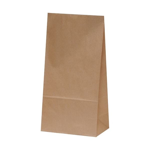 （まとめ）パックタケヤマ 角底袋 未晒 無地 H12mm 1パック（100枚）[x3]