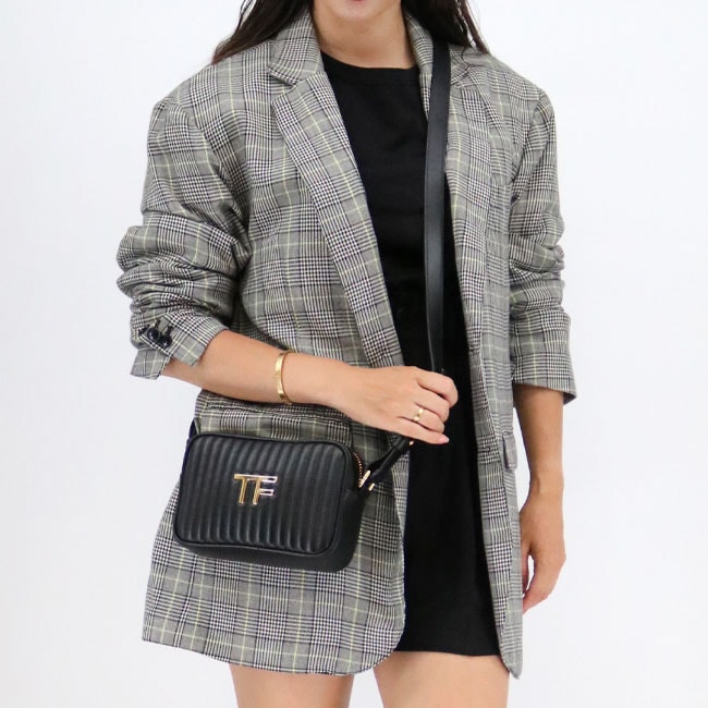 レザーショルダーバッグ L1337T ICL019 U90000 カメラバッグ ロゴ 斜め掛け クロスボディ