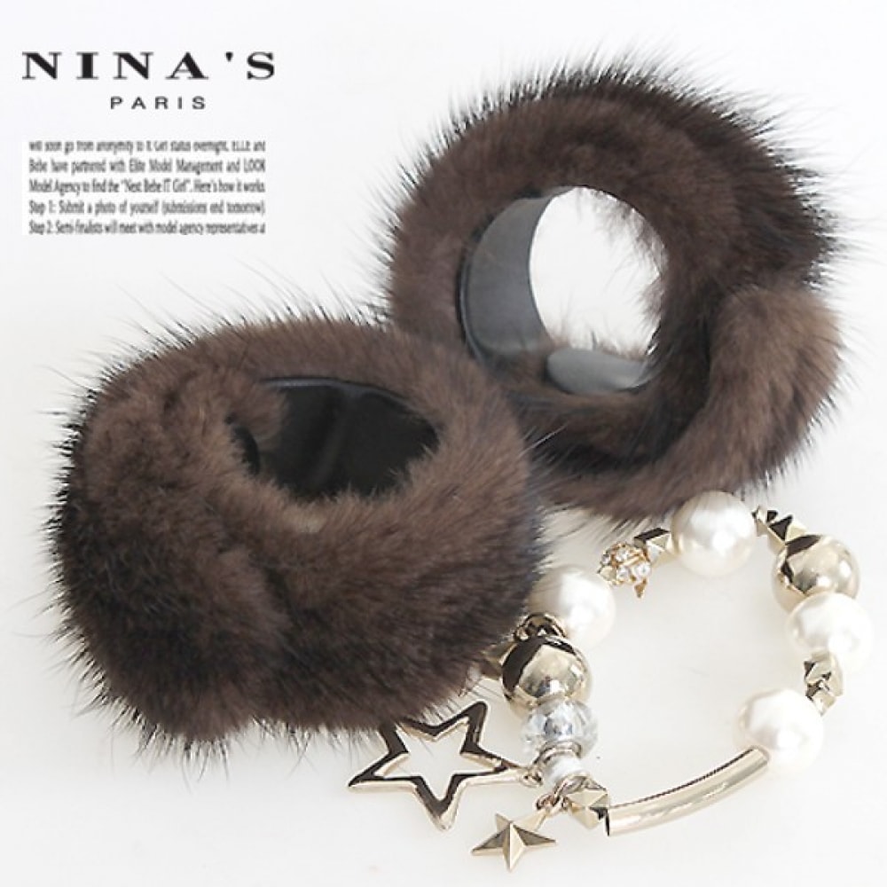 (ニナスパリ) ナチュラルミンクカフブレスレット (6SH385)