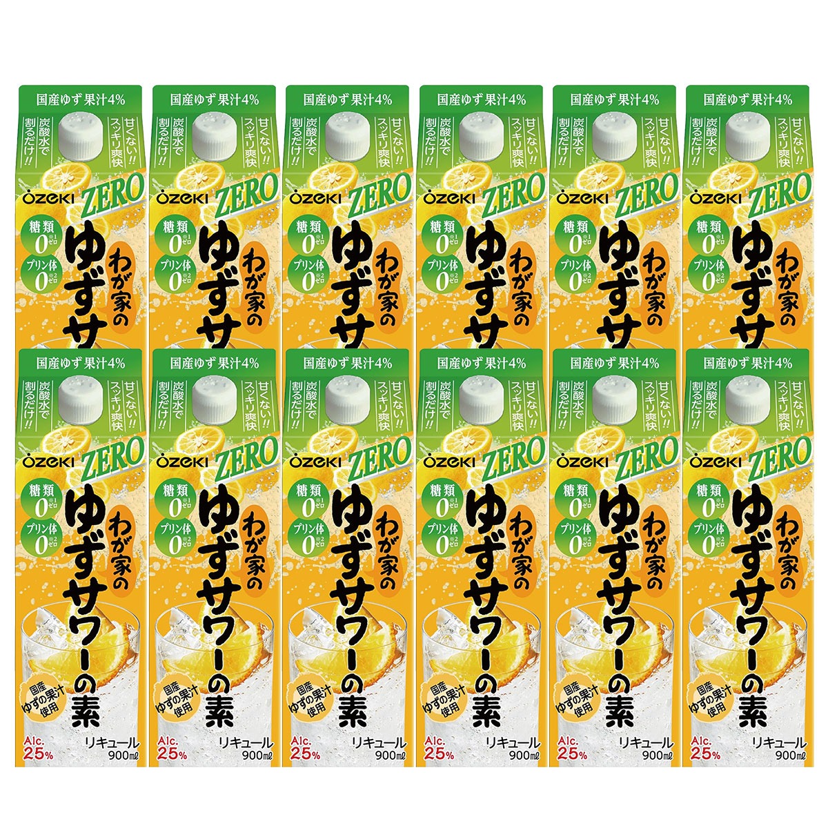 大関 わが家のゆずサワーの素 ZERO 25度 900ml×2ケース/12本