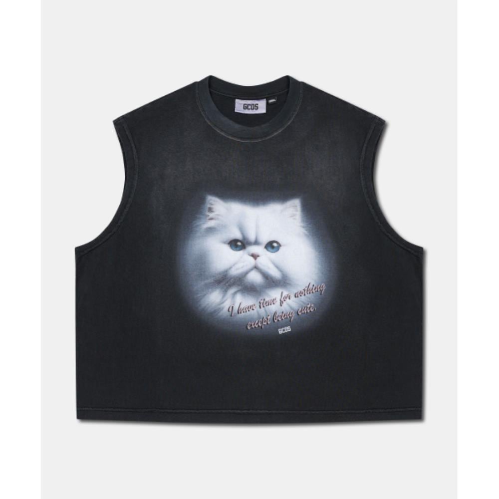 GCDS CAT BOXY TOP DKTAA31185GY