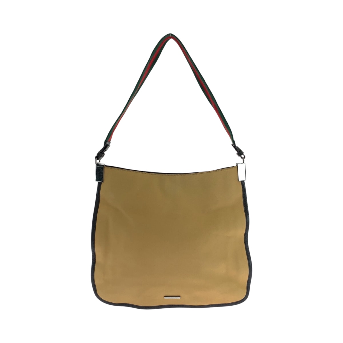 美品 シェリーライン ブラウン レッド グリーン シルバー金具 キャンバス 001 4321 ホーボー ショルダーバッグ 肩掛け レディース 501719