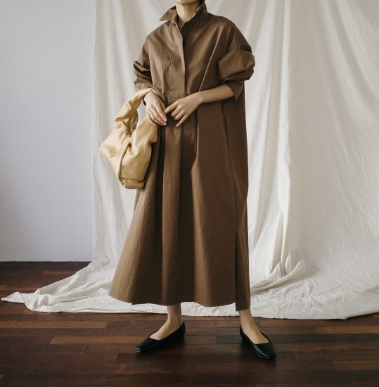 【取寄：納期2週間】シャツワンピースロング丈 長袖 大きいサイズ シャツワンピ ロングシャツワンピ 羽織シャツ 5,502円
