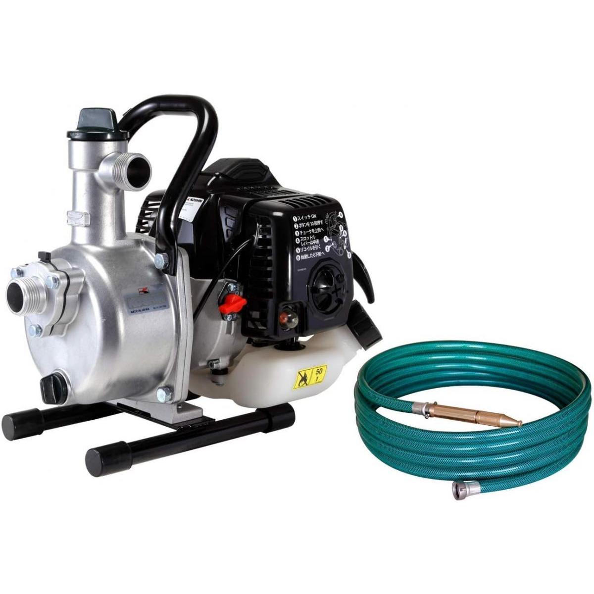 【在庫有・即納】工進(KOSHIN) ハイデルスポンプ 8m 散水ホース付 SEV-25LR 2サイクルエンジン 口径 25mm 散水 洗浄 送水 タンク 用水