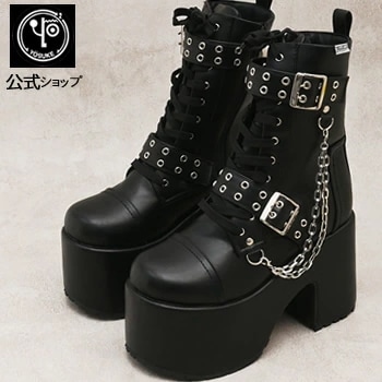 公式SHOP特典キズ補修液付/ 直営限定 ヨースケ 厚底ブーツ メンズ レースアップブーツ 12cm厚底ヒール