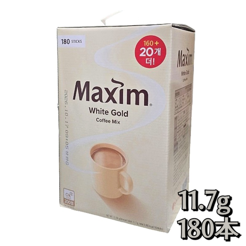 【大容量180本】ホワイトゴールド コーヒーミックス 11.7g × 180本韓国人気インスタントコーヒーまろやかな甘さ＆クリーミースティックタイプインスタントコーヒー
