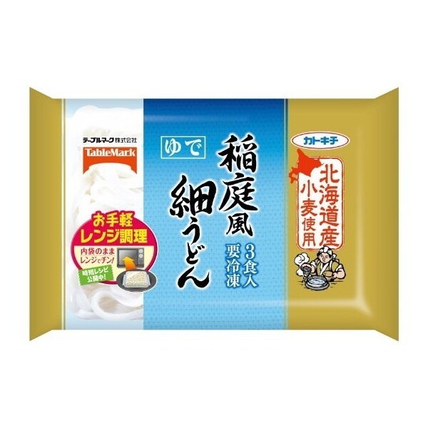 冷凍 北海道産小麦使用 稲庭風細うどん 3食 540g x12 メーカー直送