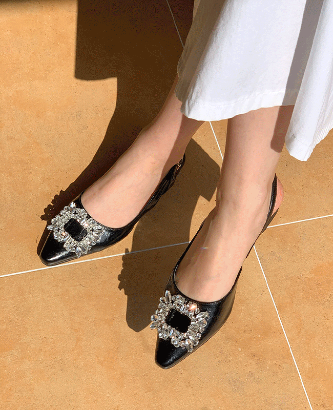 [MILOVANY] ローズスティレットスリングバックフラット2cm