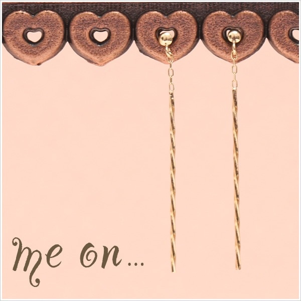 me on... K10イエローゴールドスパイラルバーピアス 発送目安２-３週間