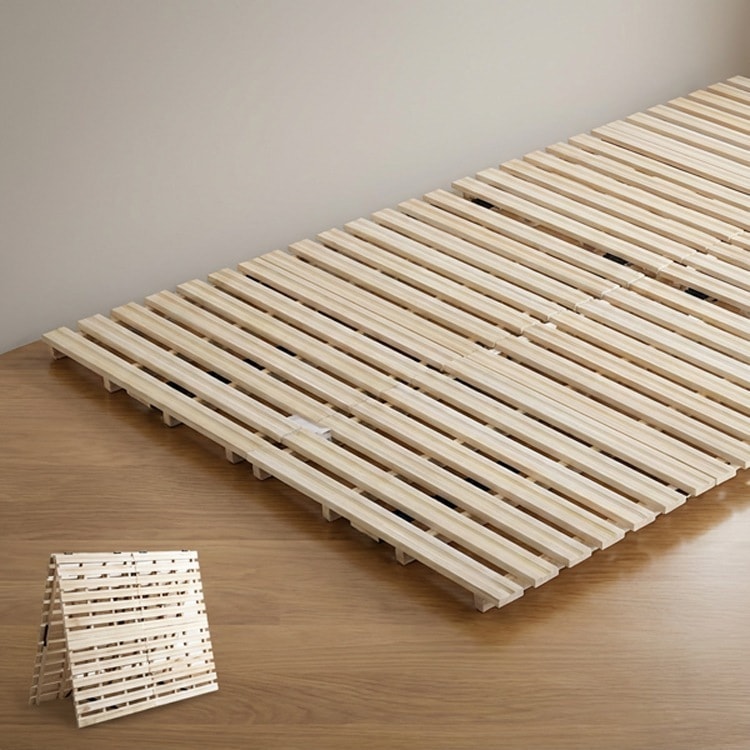 すのこベッド 2つ折り式 桐仕様 セミダブル 家具 インテリア ベッド マットレス ナチュラル
