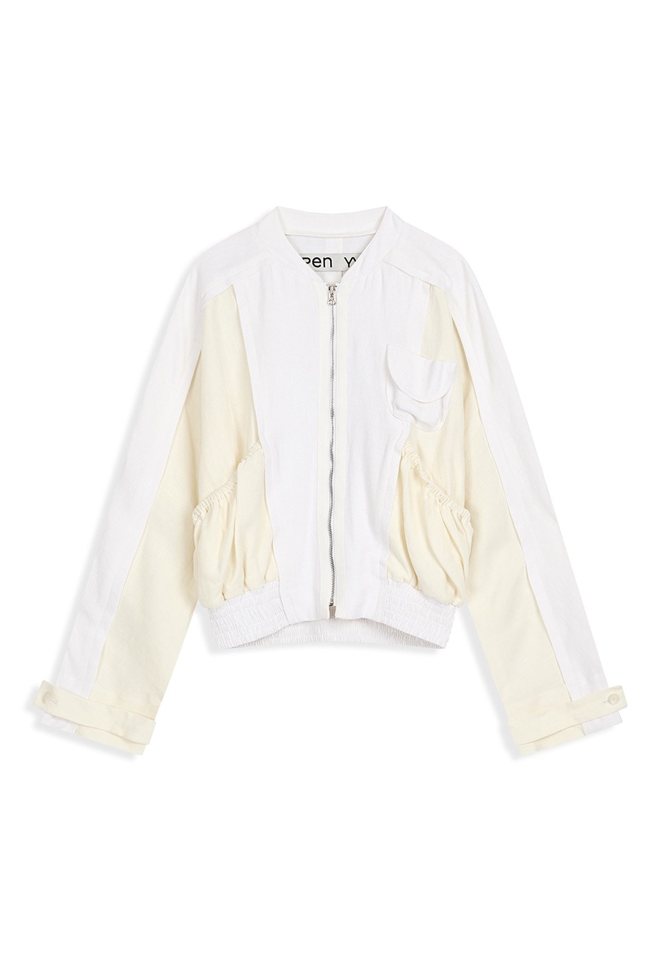 【OPEN Yy】 26SS LINEN PANELED BOMBER : WHITE