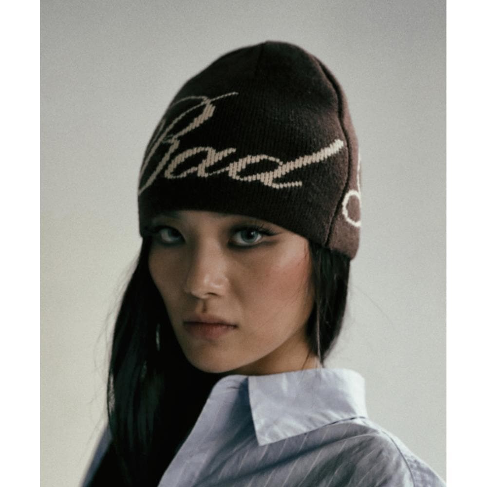 BADBLOOD Classic Logo Beanie Brown w-hat24-042