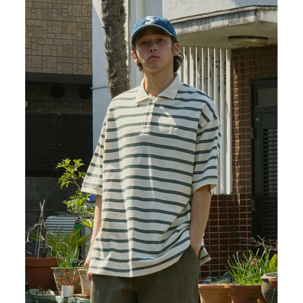 ミニマルプロジェクトストライプカラー半袖Tシャツ MKT103 [アイボリー] 7,835円