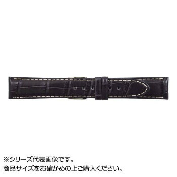 MIMOSA（ミモザ） 時計バンド クロコマット 22mm ネイビー/ホワイトステッチ （美錠:銀） WRM-NW22