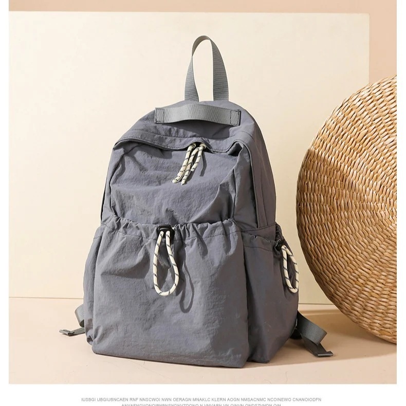 【超お得1つ買うと10個もらえる】メガ割ナップサック 大容量 レジャー 軽量 ショルダーバッグ ファッション 旅行 バックパックの韓国語バージョン