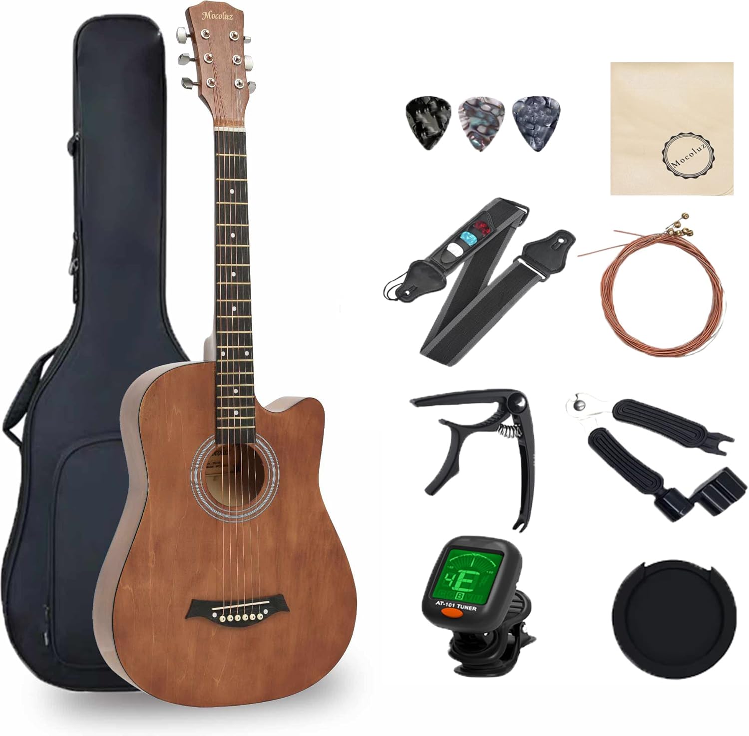アコースティックギター セット 38インチ 初心者 アコギ バスウッド&テックウッド材 練習用 弦楽器 フォークギター スチール弦 おしゃれ 小学生 大人兼用 人気