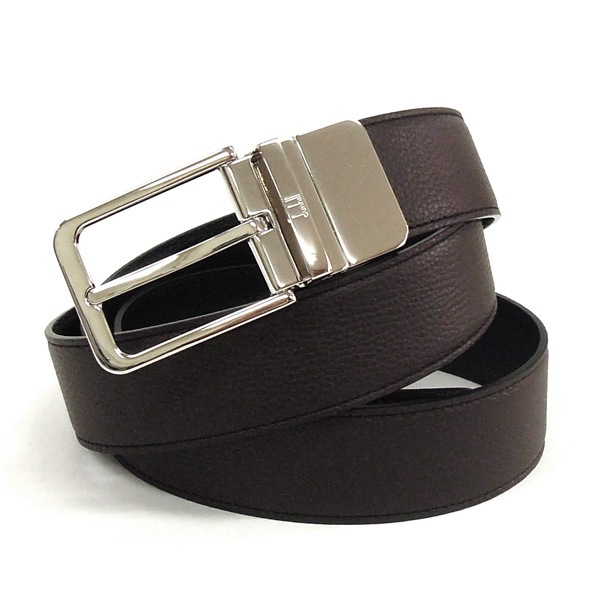 dunhill 21F4T53GR201 ダンヒル リバーシブルベルト ユニセックス ストリンガ システム対応 カーフレザー ブラウン/ブラック/シルバー
