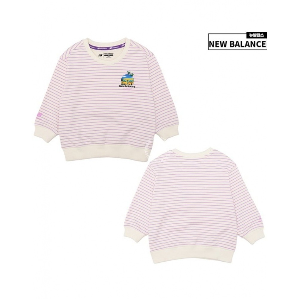 ニューバランスキッズエッセンシャルストライプスウェットシャツ NK9CD1102U-70