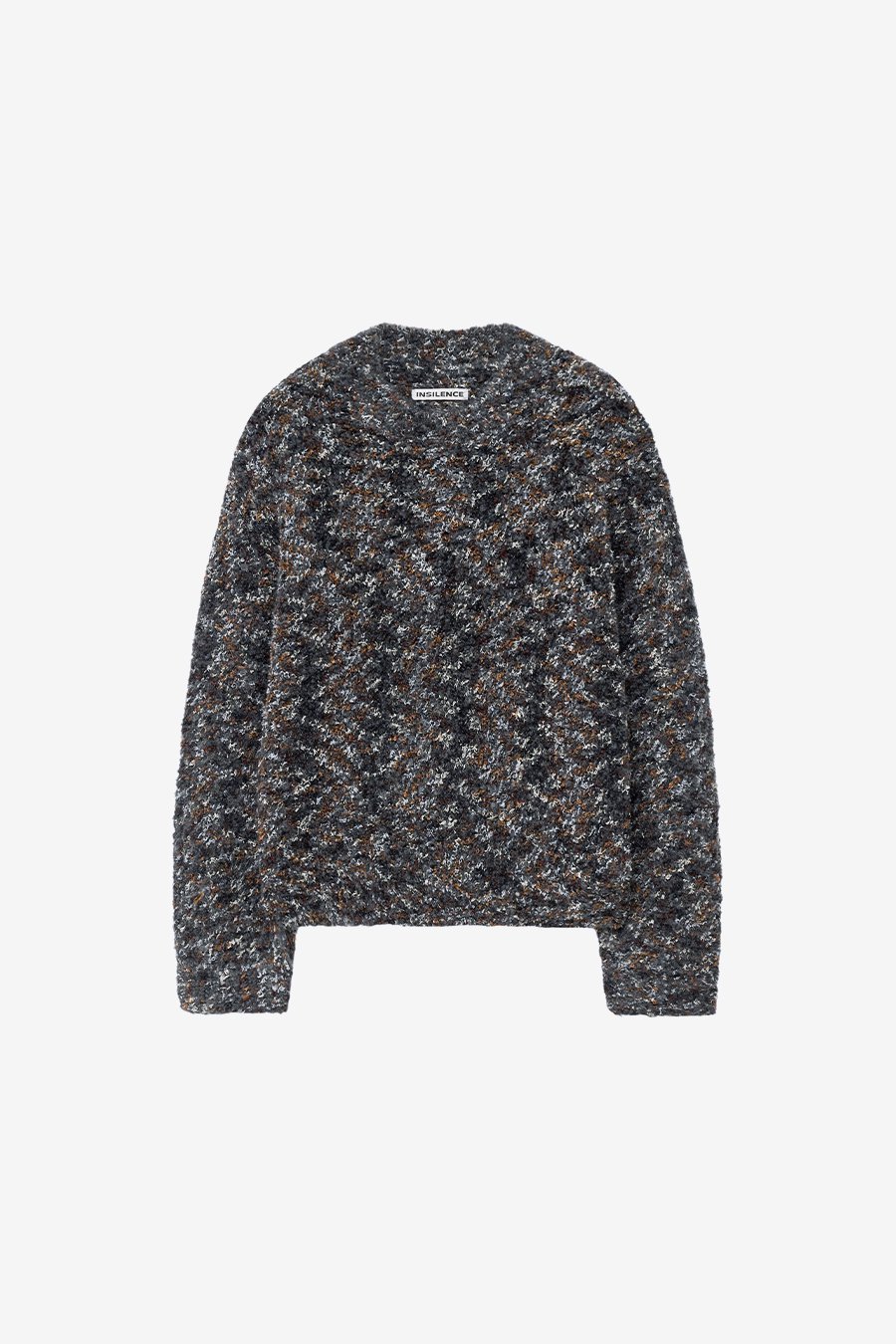 【INSILENCE】 MULTI BOUCLE KNITWEAR : CHARCOAL
