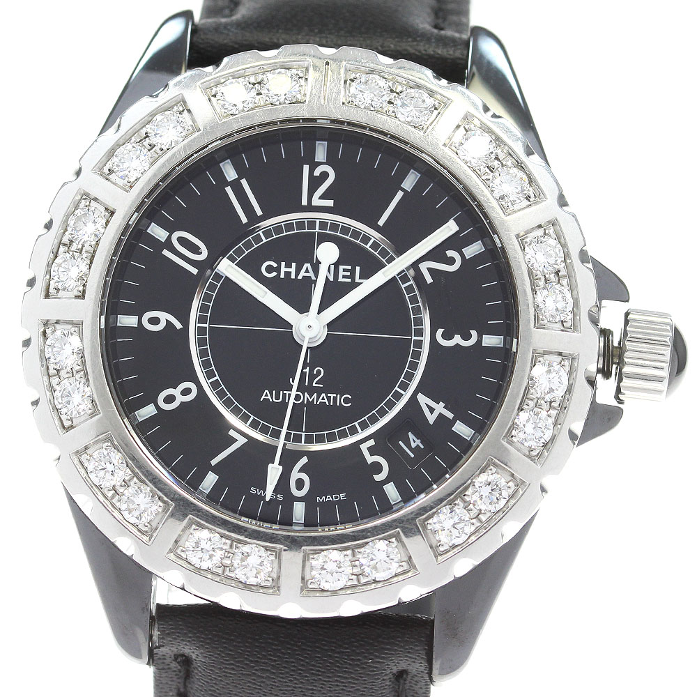 訳あり シャネル CHANEL H1174 J12 ダイヤベゼル 自動巻き メンズ 保証書付き_860511【中古】