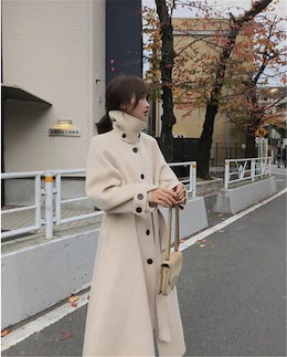 一部即納★高レビュー★ 秋冬 新作 韓語 ヘプバーンスタイル 膝上 ウールコート 女性 中・長セクション ゆったりする 暖かい 厚手 く チェスターコート