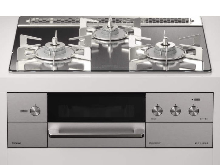 ビルトインコンロ DELICIA デリシア 3口 3V乾電池タイプ プロパンガス 60cm LPG プラチナミラーD RHS31W31E13RCASTW-LPG