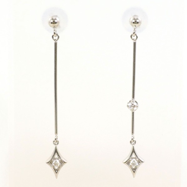 K18 18金 WG ホワイトゴールド ピアス ダイヤ 総重量約1.0g ジュエリー 中古