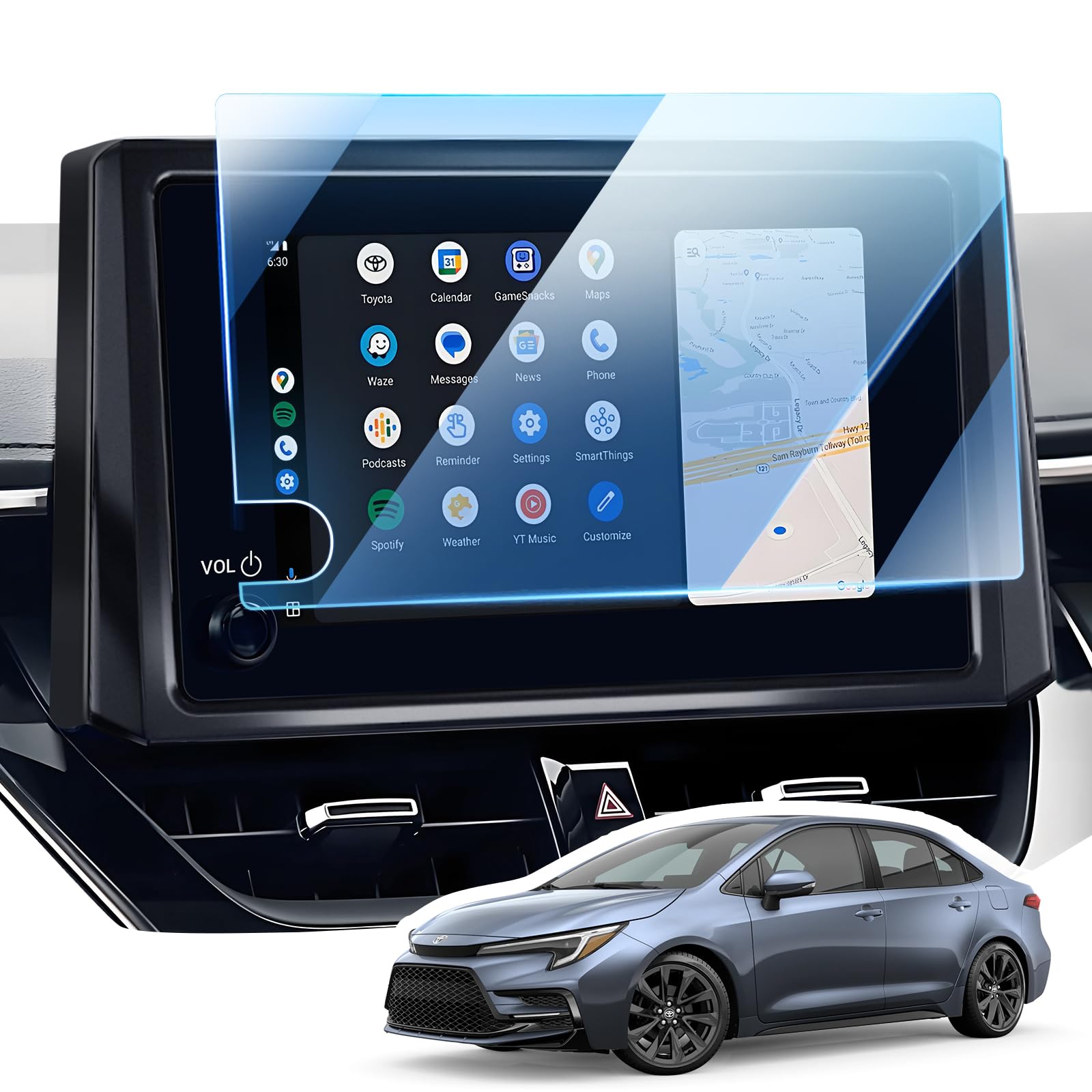 トヨタカローラ＆RAV4＆ハイランダー＆プリウス＆プリウスプライム＆セコイア＆タコマタッチスクリーン用8インチ ナビ保護フィルム 9H強化ガラス カーアクセサリー