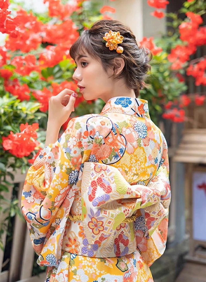 イエロー 浴衣 セット レディース 浴衣セット 大人 着物 和服 コスプレ コスチューム 女性 高校生 花柄 ルームウェア 夏 女性 ゆかた 派手 可愛い おしゃれ きれいめ イベント 成人式 夏祭り