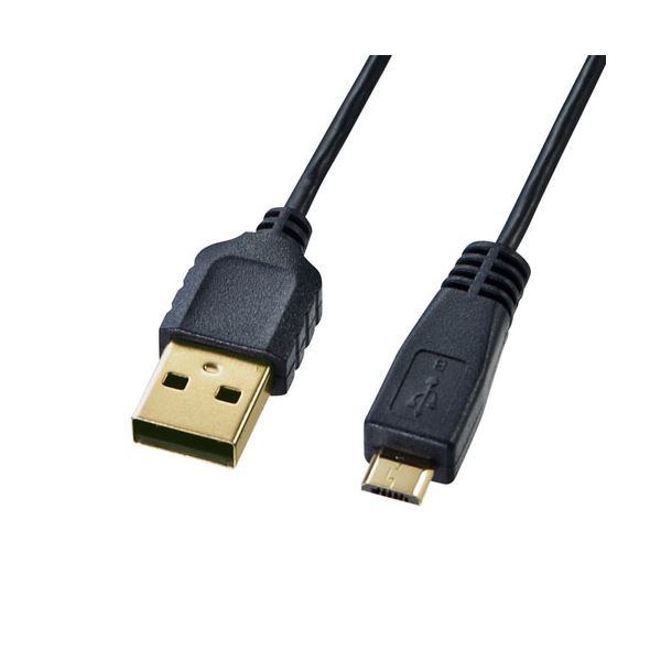 (5個セット) サンワサプライ 極細マイクロUSBケーブル （A-マイクロB）0.2m KU-SLAMCB05KX5