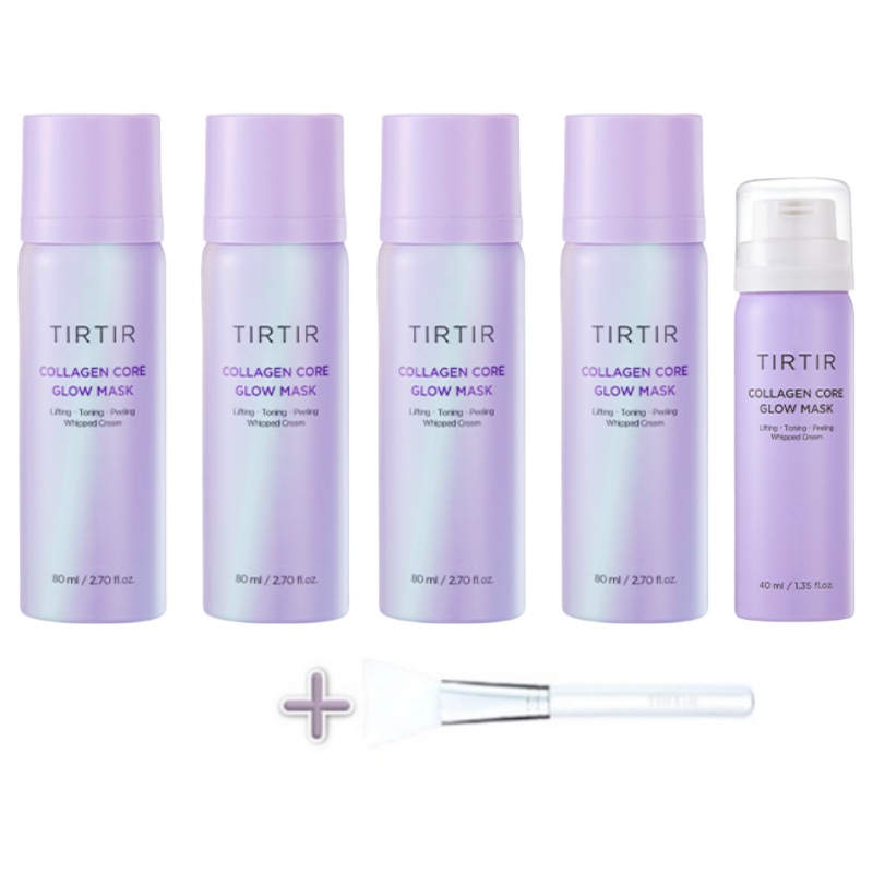 水光マスクコラーゲン生クリームノーウォッシュバブルパック80ml4個+40ml+パックブラシ