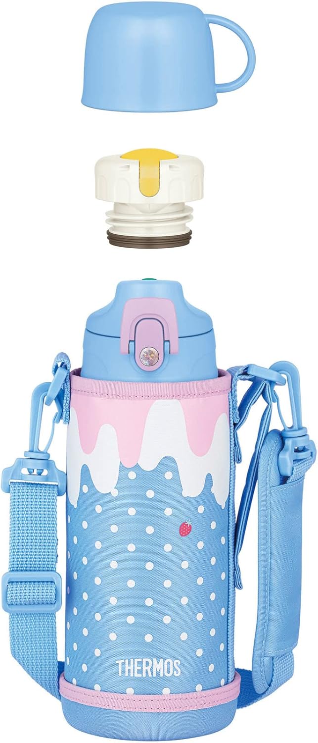 サーモス 水筒 真空断熱2ウェイボトル 0.8L/0.83L ブルーピンク 直飲み コップ付き 子供用 通園通学 FJJ-801WF BLP