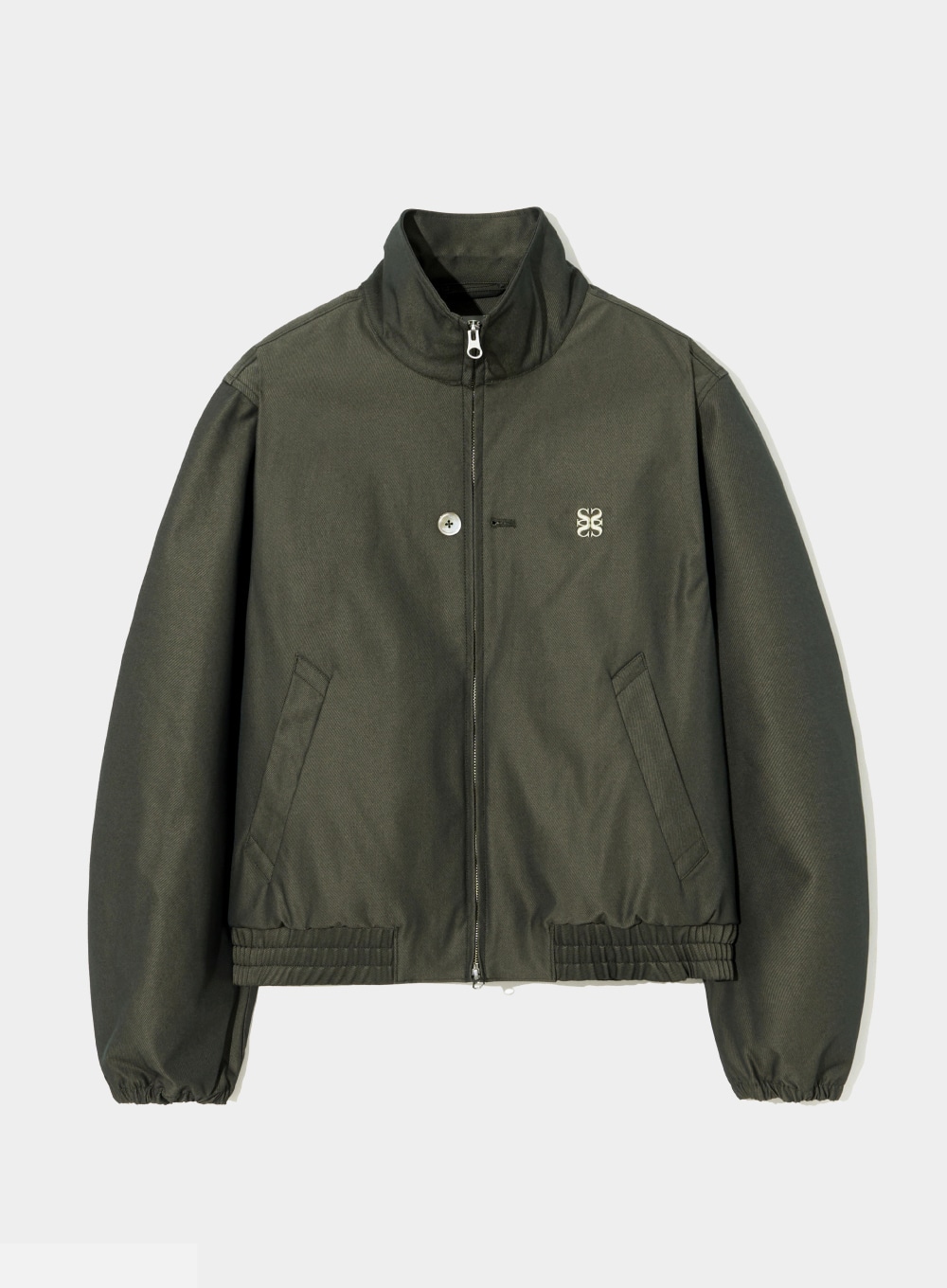 SATUR】 LECCE TWO TONE ZIP UP JACKET : GLITTER GREEN BROWN
