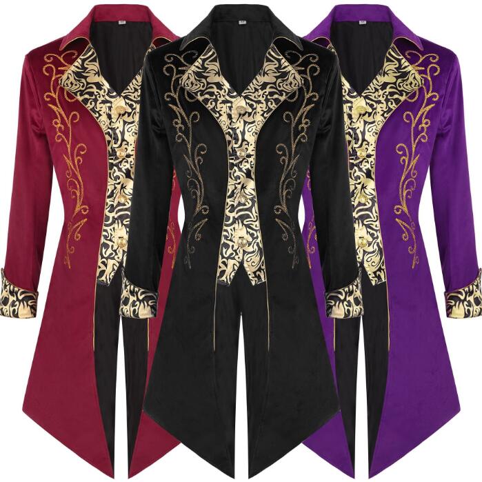 メンズ 燕尾服 中世紀 王子様 貴族 伯爵 コスプレ衣装 メンズ ハロウィン コスチューム マジシャンコート 魔術師 ステージ衣装 メンズタキシード 舞台衣装 舞台劇 オペラ 学園祭 王世 cos