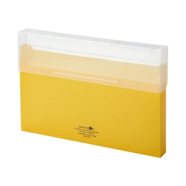 (まとめ）LIHITLAB コングレスケース厚型 A-5024-5 黄(×10セット)