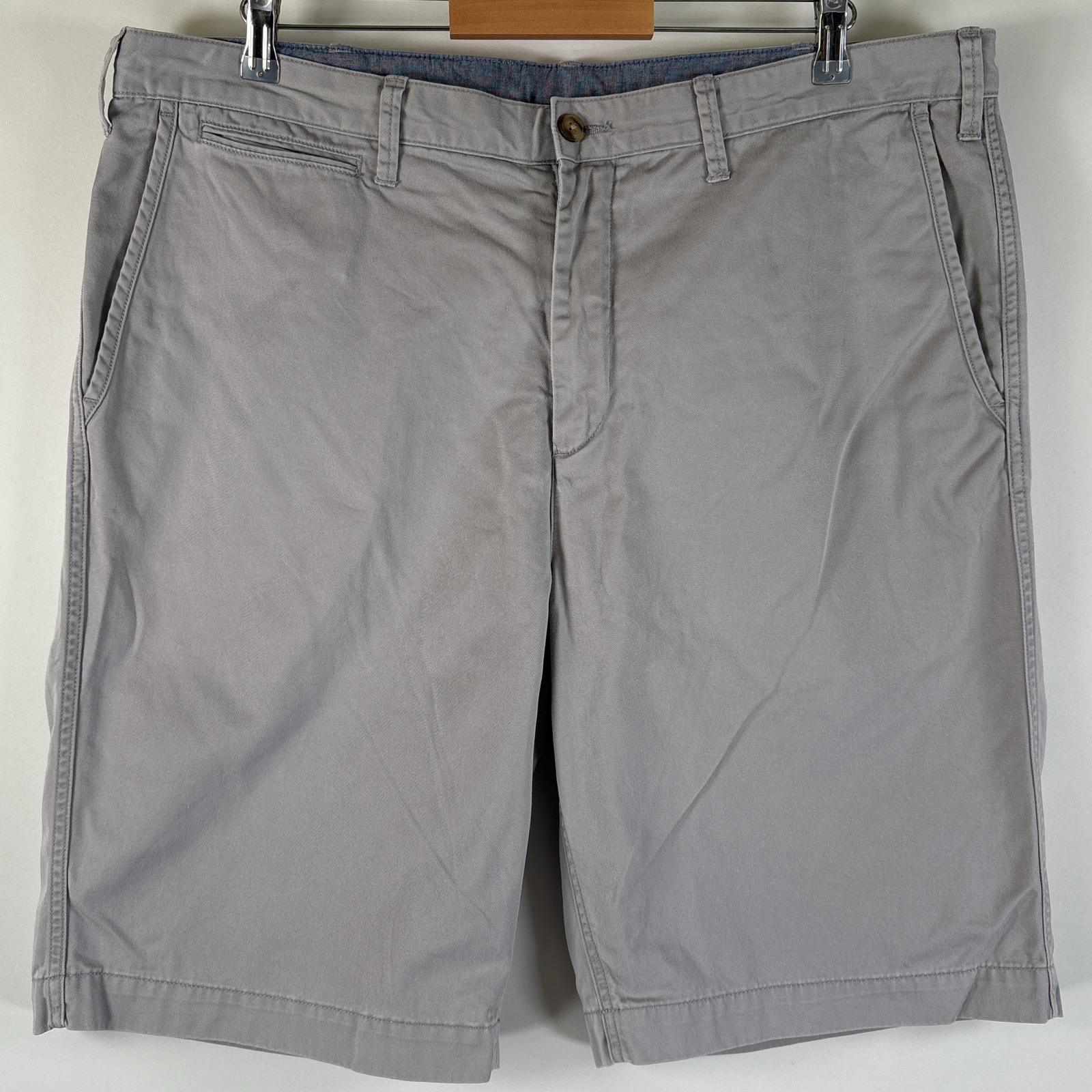 古着 ショートパンツ チノパン ポロチノ 大きいサイズ ワンポイントロゴ w40T グレー系 メンズ