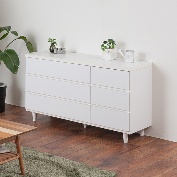 チェスト 3段 洋タンス 北欧風 ローチェスト 幅120cm 白家具 脚付 ホワイト 整理タンス 衣類収納 引き出し ロータンス 完成品 国産 たんす 日本製 白 衣装ケース シンプル 19,433円