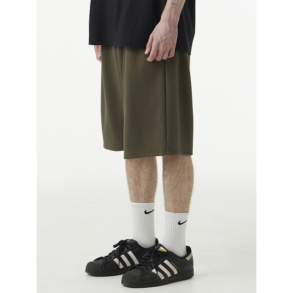 アーバナージバミューダワイドスウェットショーツカーキ