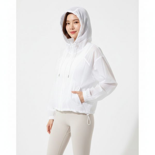 (Womens) Shear Hood Windbreaker_White