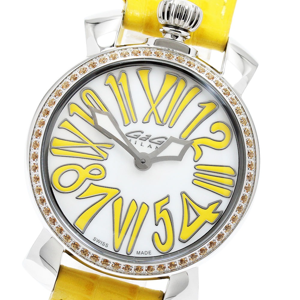 ガガミラノ GaGa MILANO 6025.06 マヌアーレ35MM クォーツ レディース 極美品 _947068【中古】