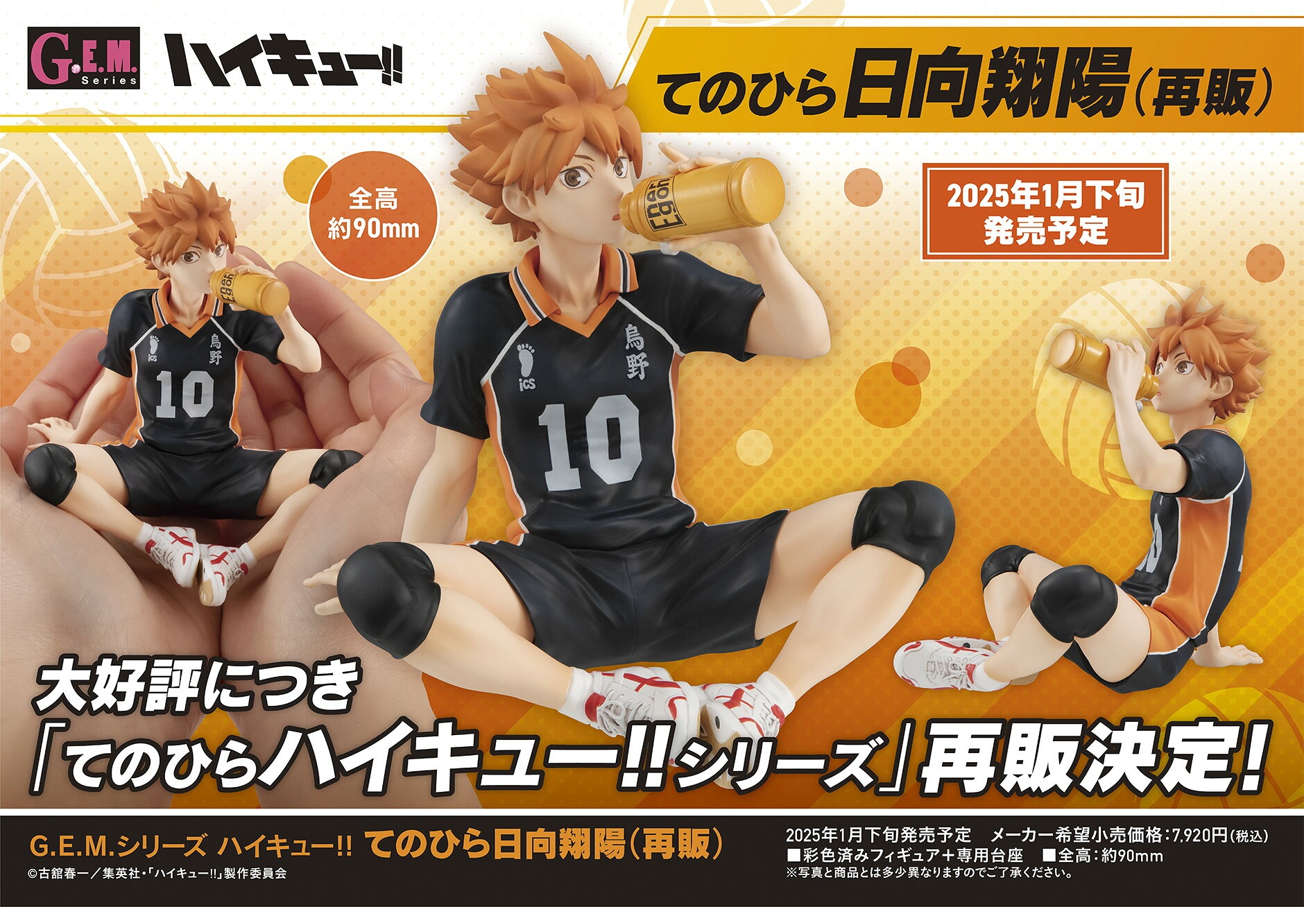 【新品/公式】 ハイキュー!!_G.E.M.シリーズ てのひら日向翔陽 公式グッズ 公式ライセンス colleize コレイズ アニメ キャラクター グッズ