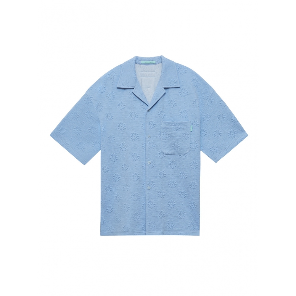 INSTANTFUNK Msフローラルエンボシャツブルー