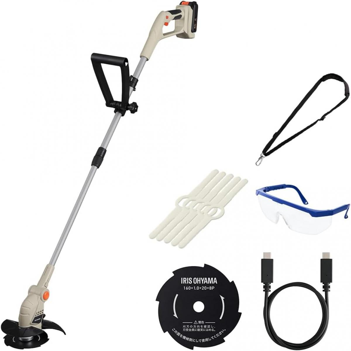 アイリスオーヤマ JGT160M2TC 充電式グラストリマー 18V サンドベージュ 草刈り機 刈払い機 コードレス 軽量