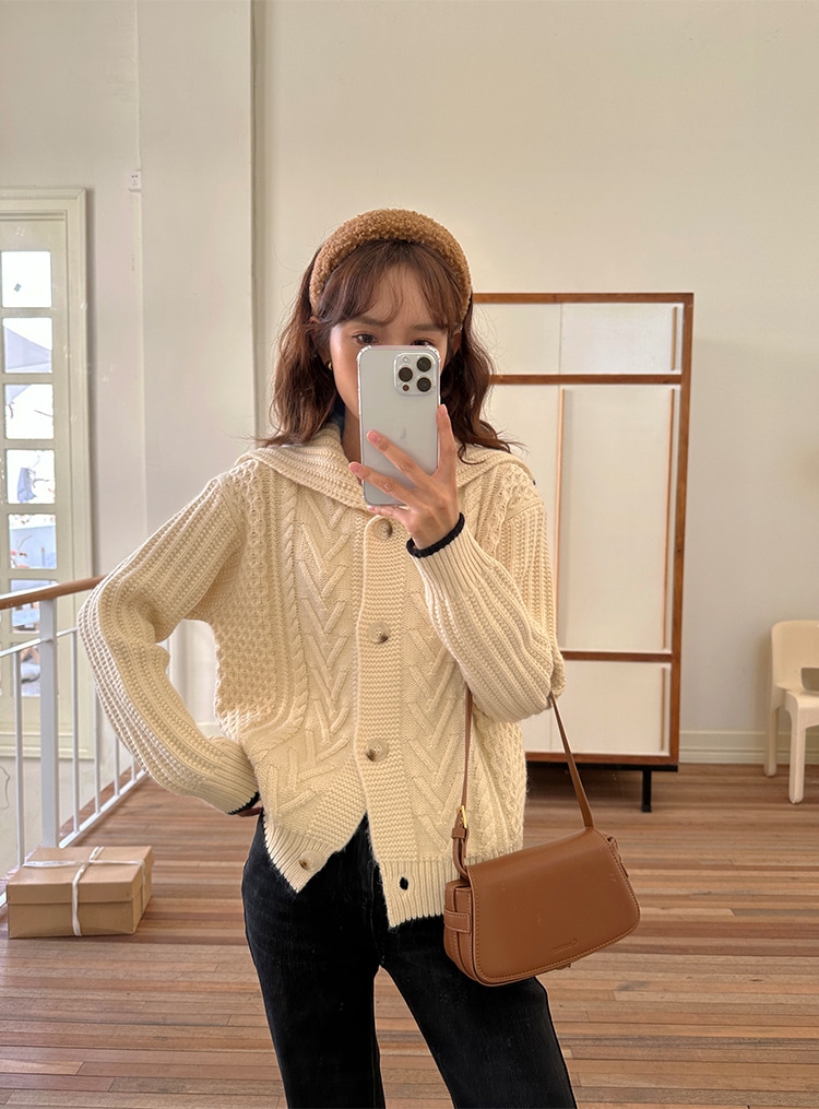 ベージュセーター 秋 冬 春 長袖 ナチュラル 甘くて個性的な襟付きスプライシング ニットカーディガン S M トップス 襟付き 大人可愛い 上品 おしゃれ 大人可愛い 大人女子 ラブリー 10代