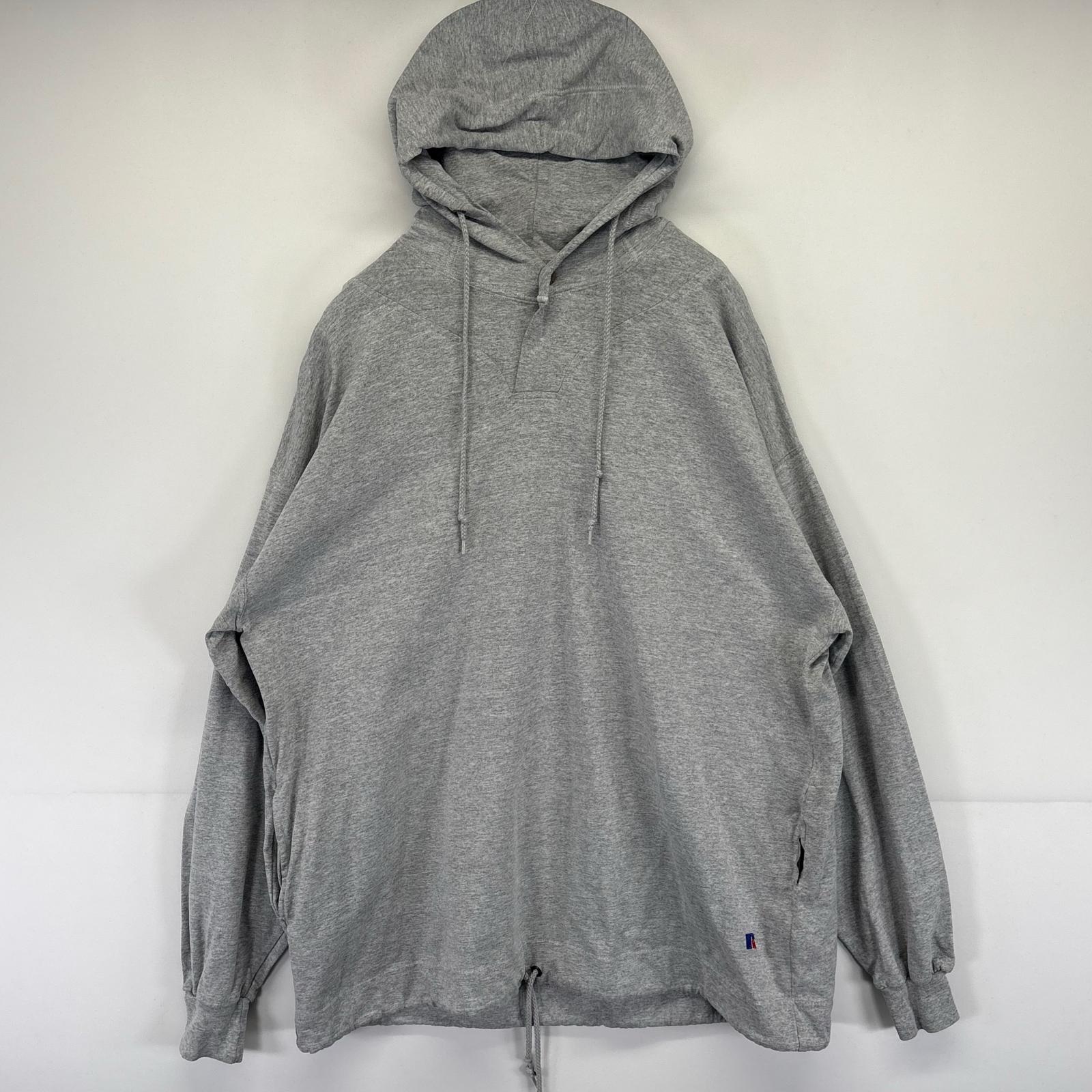 古着 90s/90年代 USA製 長袖Tシャツ ロンT 大きいサイズ パーカー 無地 ボタン XL グレー メンズ