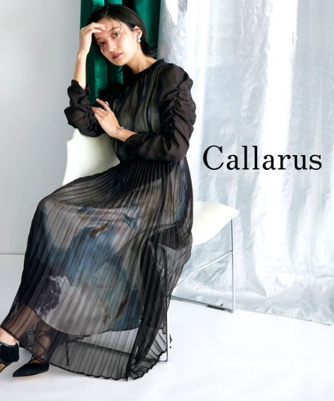 ドレス 結婚式パーティーオケージョンドレス プリント重ねシフォンプリーツデザインワンピースドレス大きいサイズ有Callarus
